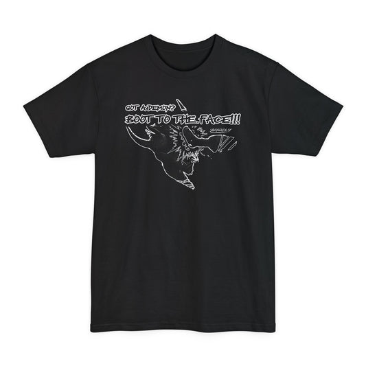 BOOT TO THE FACE!!! Beefy Graphic T-Shirt, Unisex Tall size Tee
